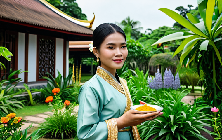 비건 화장품의 스킨케어 루틴 구성하기 - **Prompt:** A Thai woman with radiant, healthy skin, showcasing the results of a vegan skincare rout...